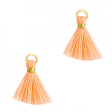 Mini Quaste Ibiza Style 1cm Gold-neon peach